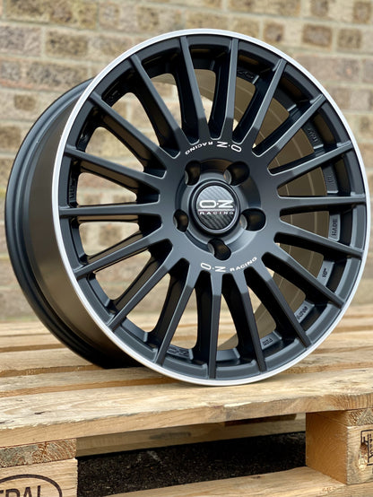 18" Volkswagen Transporter OZ Rally Desert Matt Black Diamond Lip Alloy Wheels